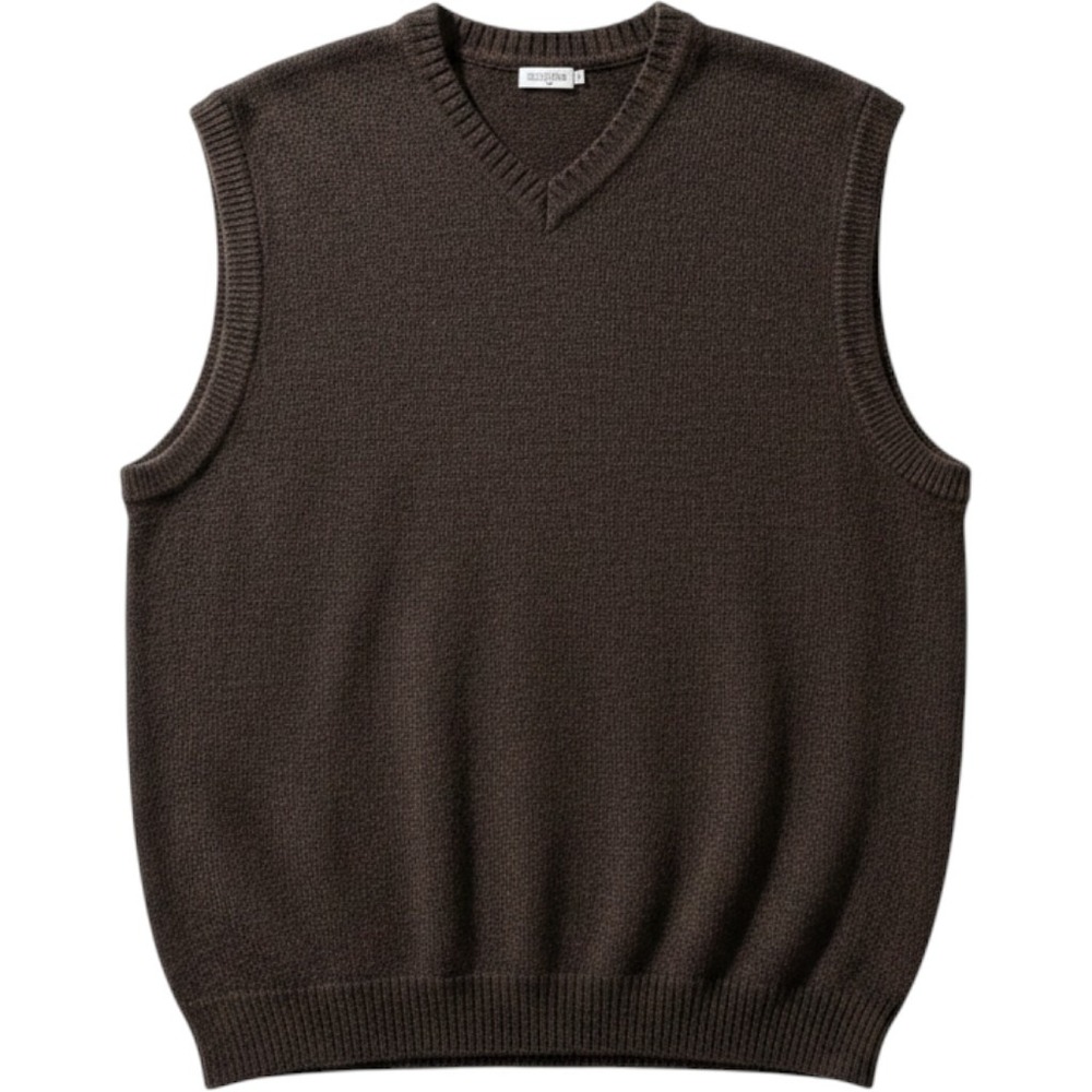 Columbia Sweater Vest XXL Brown 100% Shetland Wool V-Neck Gorpcore Grandpa Core